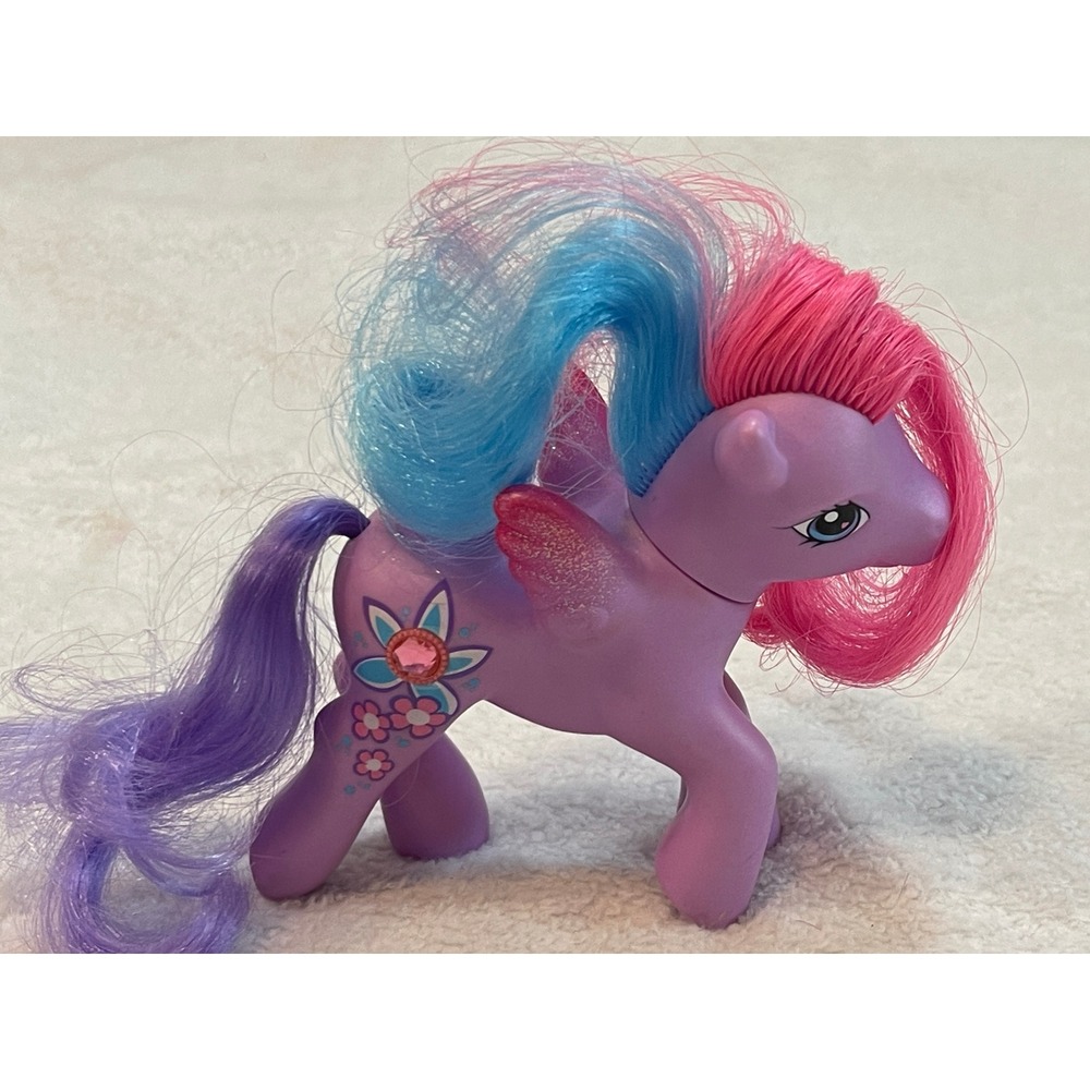 My Little Pony G3 Windy Wisp 2006 Purple Pegasus Pink Blue Hair Gem Cutie Mark